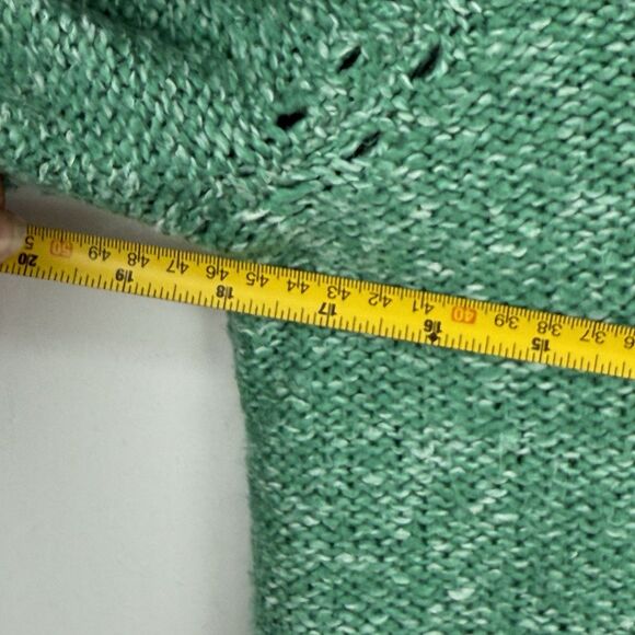 St Johns Bay Womens Green V Neck Long Sleeves Pullover Knit Sweater Size PM - Picture 14 of 16